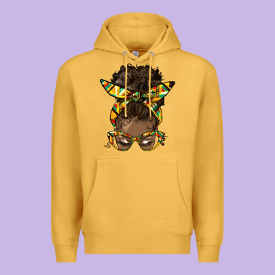Afro Bun Premium Hoodie Designed By Hra Design Shop
