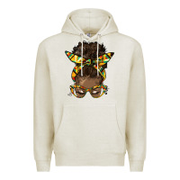Oatmeal Heather afro bun Premium Hoodie - HRA Design Shop