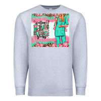 Heather Grey coffee scrubs rubber gloves nurse Premium Sweatshirt - RanaPortraitStore