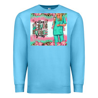 Ocean Blue coffee scrubs rubber gloves nurse Premium Sweatshirt - RanaPortraitStore