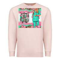 Pale Pink coffee scrubs rubber gloves nurse Premium Sweatshirt - RanaPortraitStore