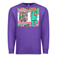 Purple coffee scrubs rubber gloves nurse Premium Sweatshirt - RanaPortraitStore