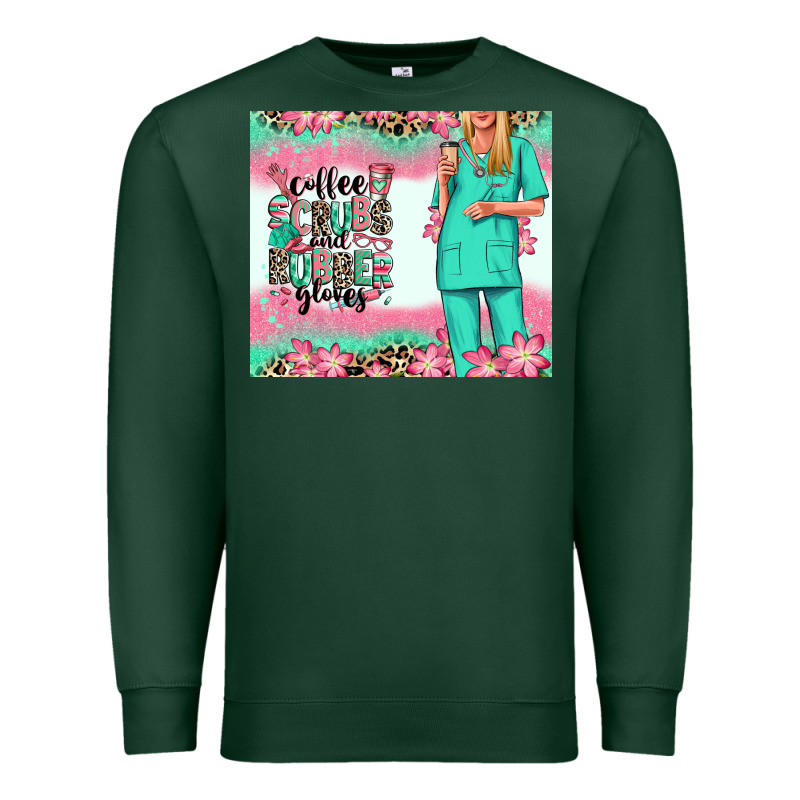 Coffee Scrubs Rubber Gloves Nurse Premium Sweatshirt by RanaPortraitStore | Teevron