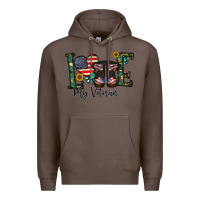 Coffee love my veteran Premium Hoodie - CowhideDigitalArt