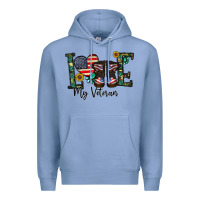 Colony Blue love my veteran Premium Hoodie - CowhideDigitalArt
