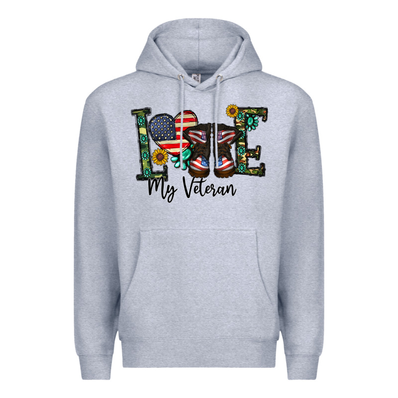 Love My Veteran Premium Hoodie by CowhideDigitalArt | Teevron