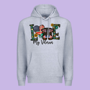 Love My Veteran Premium Hoodie Designed By Cowhidedigitalart