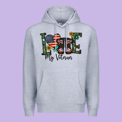 Love My Veteran Premium Hoodie Designed By Cowhidedigitalart