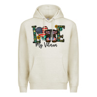 Oatmeal Heather love my veteran Premium Hoodie - CowhideDigitalArt