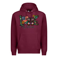Burgundy love my veteran Premium Hoodie - CowhideDigitalArt