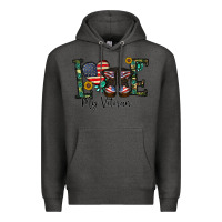 Charcoal Heather love my veteran Premium Hoodie - CowhideDigitalArt