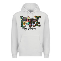 Dove Grey love my veteran Premium Hoodie - CowhideDigitalArt