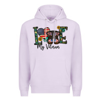 Lilac love my veteran Premium Hoodie - CowhideDigitalArt