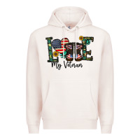 Pale Pink love my veteran Premium Hoodie - CowhideDigitalArt