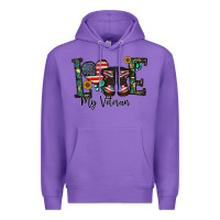 Purple love my veteran Premium Hoodie - CowhideDigitalArt