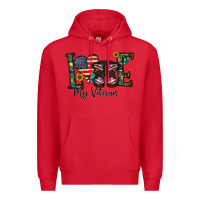 Red love my veteran Premium Hoodie - CowhideDigitalArt