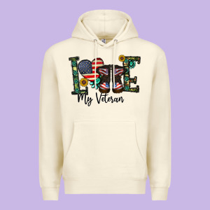 Love My Veteran Premium Hoodie Designed By Cowhidedigitalart