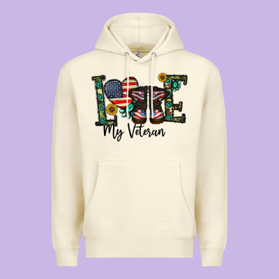Love My Veteran Premium Hoodie Designed By Cowhidedigitalart