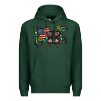 Sports Green love my veteran Premium Hoodie - CowhideDigitalArt