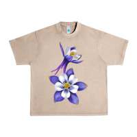 French Oak Colorado Rocky Mountain Columbine Flower Urban Heavy Tee - RanaPortraitStore