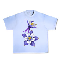 Grape Ice Colorado Rocky Mountain Columbine Flower Urban Heavy Tee - RanaPortraitStore