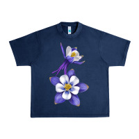 Navy Colorado Rocky Mountain Columbine Flower Urban Heavy Tee - RanaPortraitStore