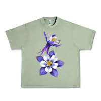 Oil Green Colorado Rocky Mountain Columbine Flower Urban Heavy Tee - RanaPortraitStore