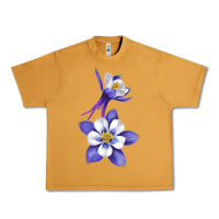 Peanut Butter Colorado Rocky Mountain Columbine Flower Urban Heavy Tee - RanaPortraitStore