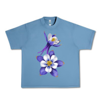 Pebble Blue Colorado Rocky Mountain Columbine Flower Urban Heavy Tee - RanaPortraitStore