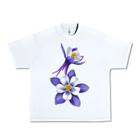 White Colorado Rocky Mountain Columbine Flower Urban Heavy Tee - RanaPortraitStore