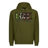 Army Green love our troops Premium Hoodie - CowhideDigitalArt