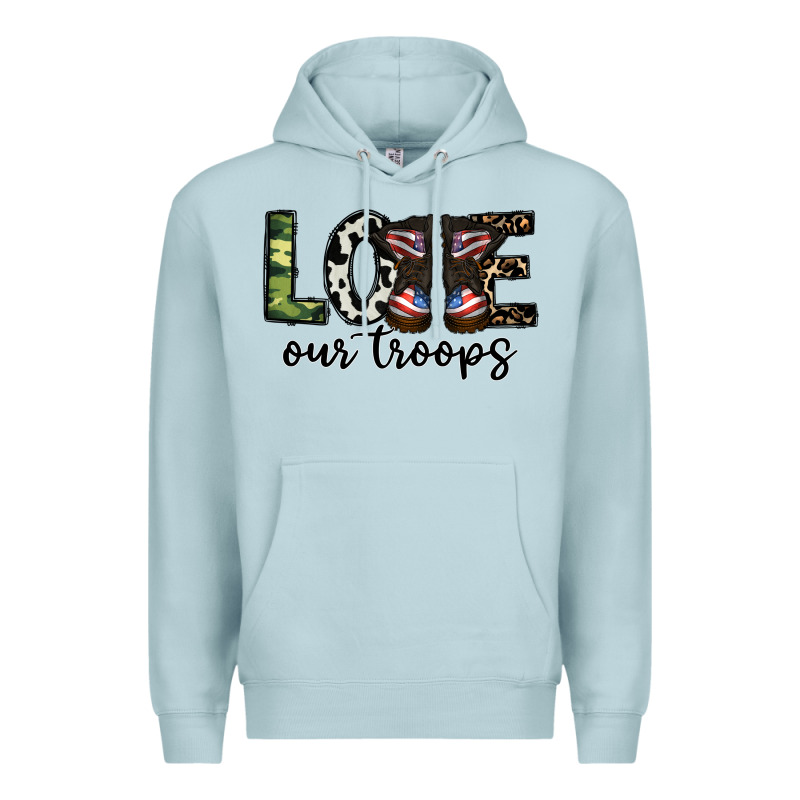 Love Our Troops Premium Hoodie by CowhideDigitalArt | Teevron