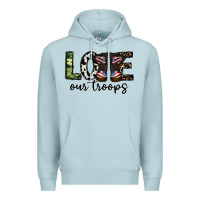 Blue Mist love our troops Premium Hoodie - CowhideDigitalArt