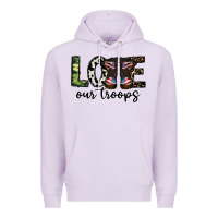Lilac love our troops Premium Hoodie - CowhideDigitalArt