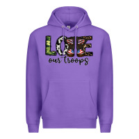 Purple love our troops Premium Hoodie - CowhideDigitalArt