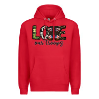 Red love our troops Premium Hoodie - CowhideDigitalArt