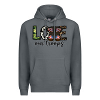 Rock love our troops Premium Hoodie - CowhideDigitalArt