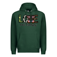 Sports Green love our troops Premium Hoodie - CowhideDigitalArt