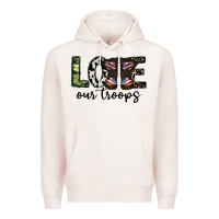 Pale Pink love our troops Premium Hoodie - CowhideDigitalArt