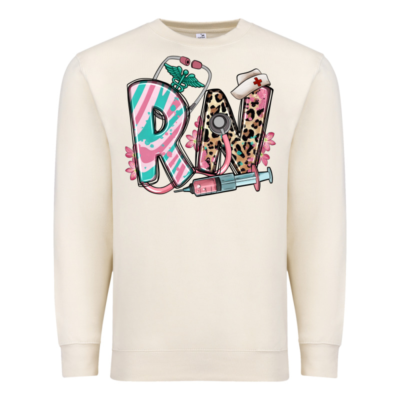 Floral Rn Registered Nurse Premium Sweatshirt by RanaPortraitStore | Teevron
