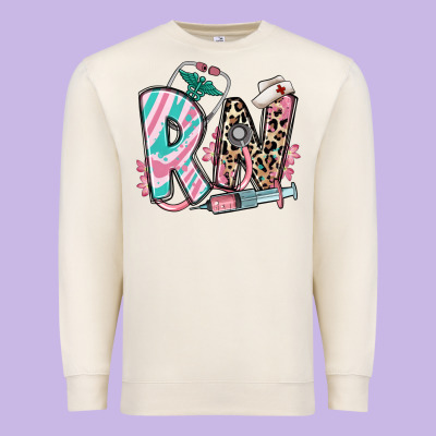 Premium Sweatshirt floral rn registered nurse