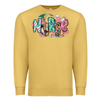Antique Gold floral nurse Premium Sweatshirt - RanaPortraitStore