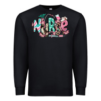 Black floral nurse Premium Sweatshirt - RanaPortraitStore