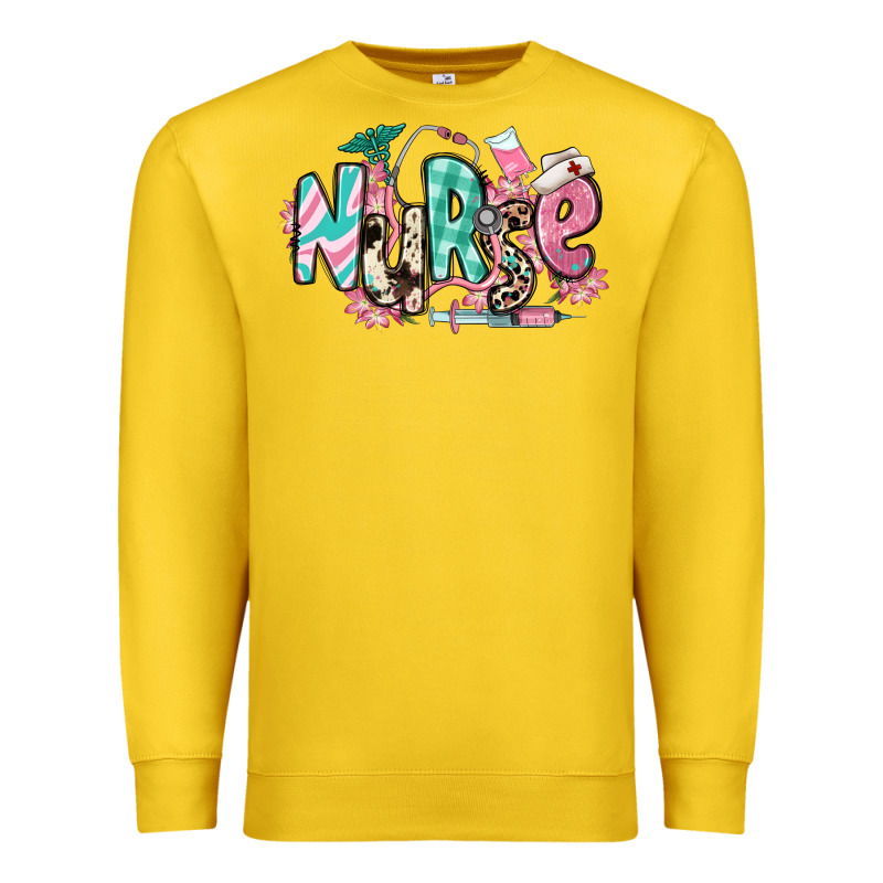 Floral Nurse Premium Sweatshirt by RanaPortraitStore | Teevron