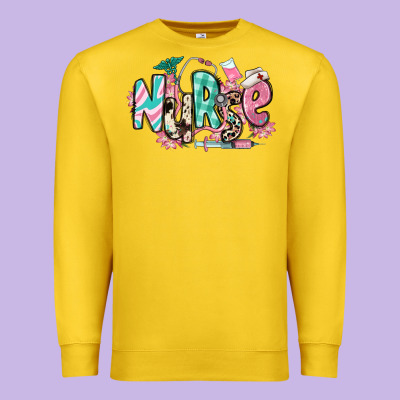Premium Sweatshirt floral nurse