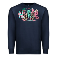 Navy floral nurse Premium Sweatshirt - RanaPortraitStore