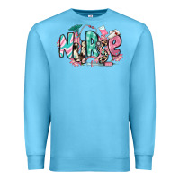 Ocean Blue floral nurse Premium Sweatshirt - RanaPortraitStore