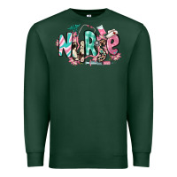 Sports Green floral nurse Premium Sweatshirt - RanaPortraitStore