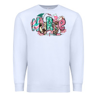 White floral nurse Premium Sweatshirt - RanaPortraitStore
