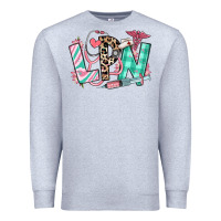 Heather Grey floral lpn licensed practical nurse Premium Sweatshirt - RanaPortraitStore